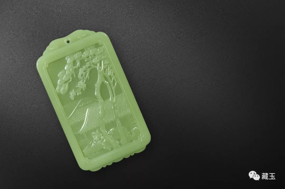 和田玉牌上的闲情幽曲