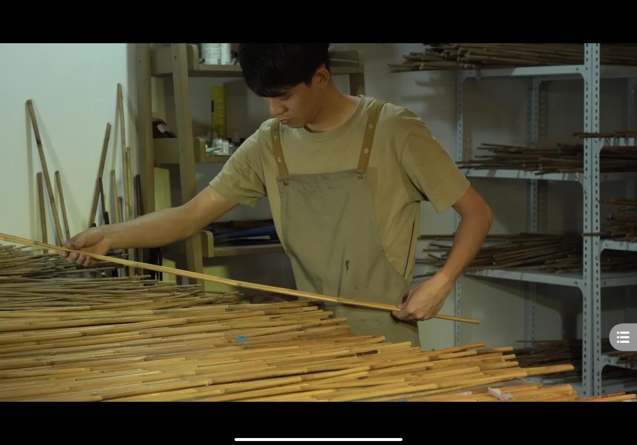 传统竹制鱼竿全过程,鱼竿竹制收线盘制作