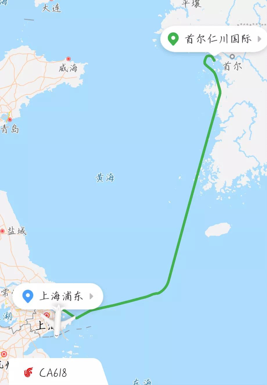 中国直飞韩国航班,中国最短的直飞航班