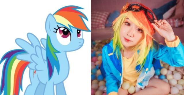 彩虹小马cos珍奇,彩虹小马变成动漫美少女