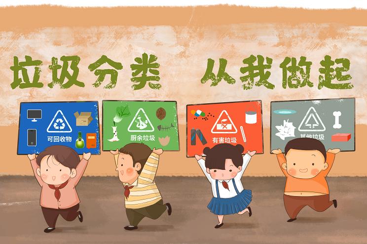 垃圾分类四分法图解,爱护环境垃圾分类小常识