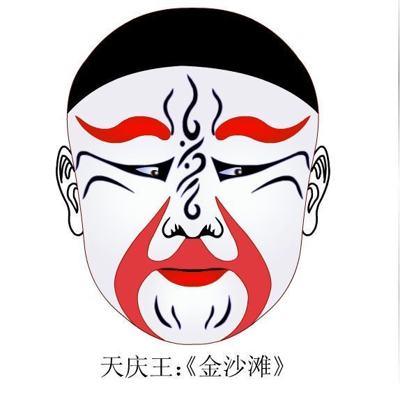 戏曲人物脸谱儿童画,自己创作的戏曲脸谱
