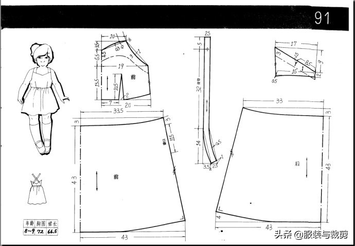 买童装裁剪纸样,童装裙子裁剪纸样图