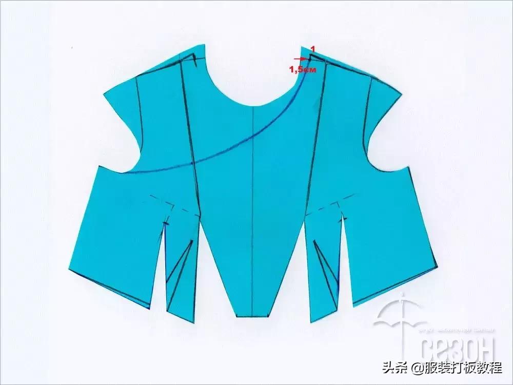 连衣裙的裁剪纸样,碎花公主连衣裙的裁剪方法及图样