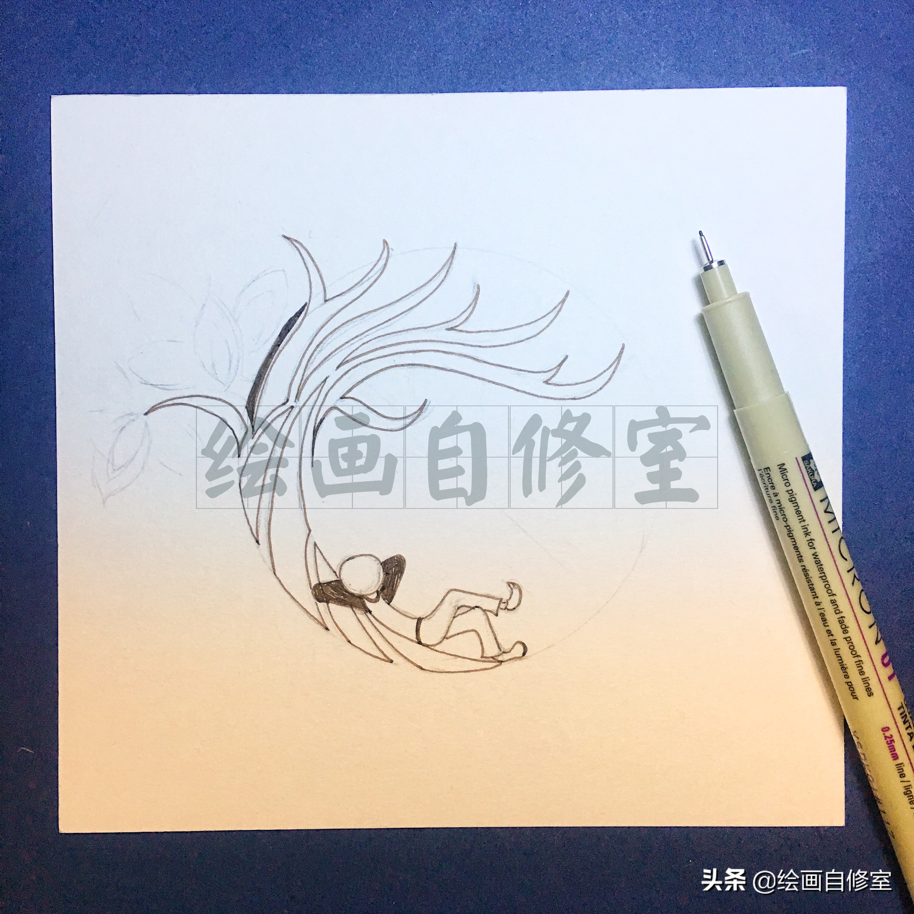 用不同线条创作一幅美丽的画,用铅笔和橡皮画出美丽的画