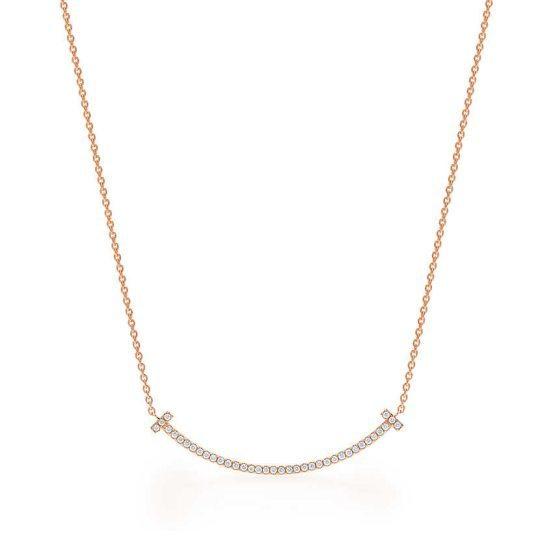 蒂芙尼笑脸项链买黄金还是玫瑰金,蒂芙尼笑脸项链小号大号哪个好看