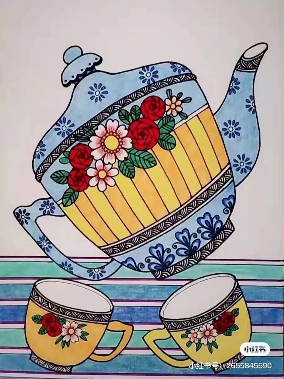 线描绘画大师绘画图片,国外线描花卉素材图片