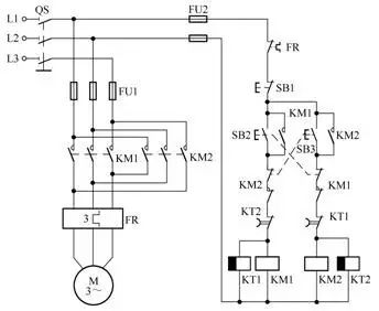 低压电工实操电动机正反转电路图,电工电动机启停点动电路图