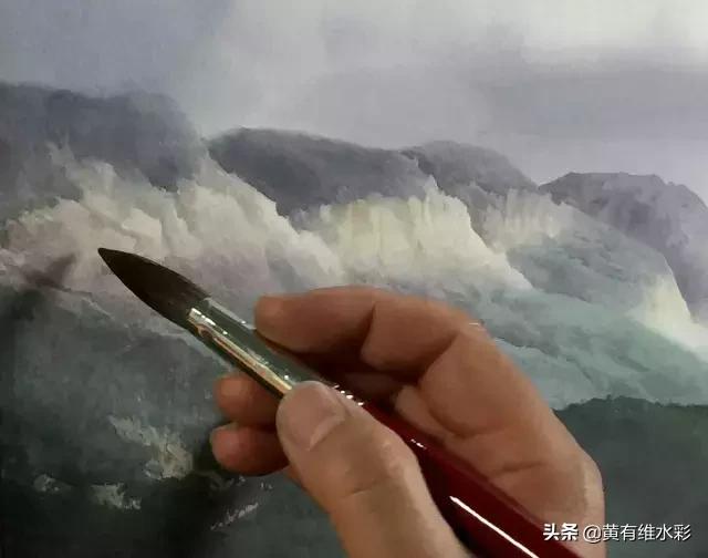水彩画山风景入门,远山画法入门教程