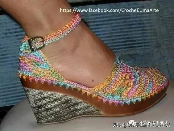 旧鞋底改造钩针鞋教程,手工钩鞋教程春夏季椰子鞋
