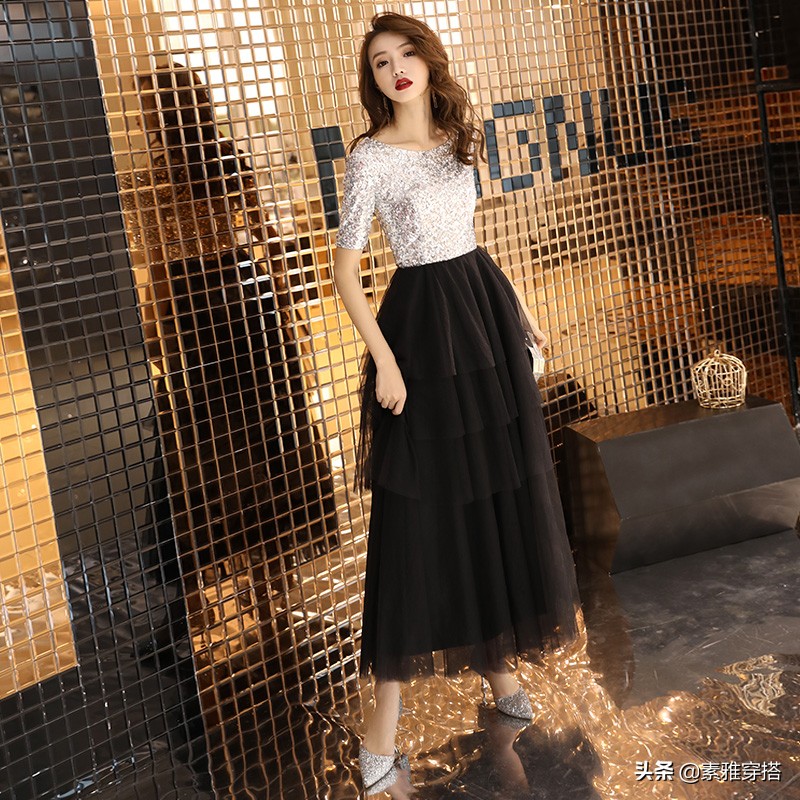 黑色晚礼服高贵优雅学生,晚礼服旗袍高贵优雅高端