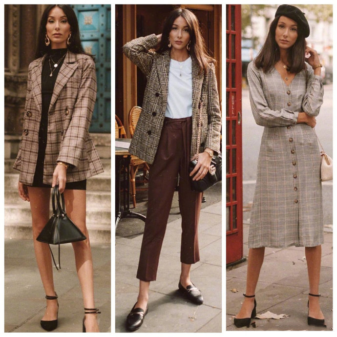 日韩风格复古风,春季英伦风穿搭