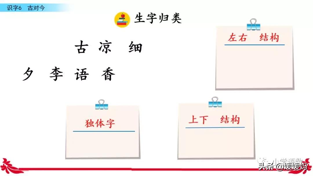 一年级下册识字6古对今预习,一年级语文下册识字6古对今生字