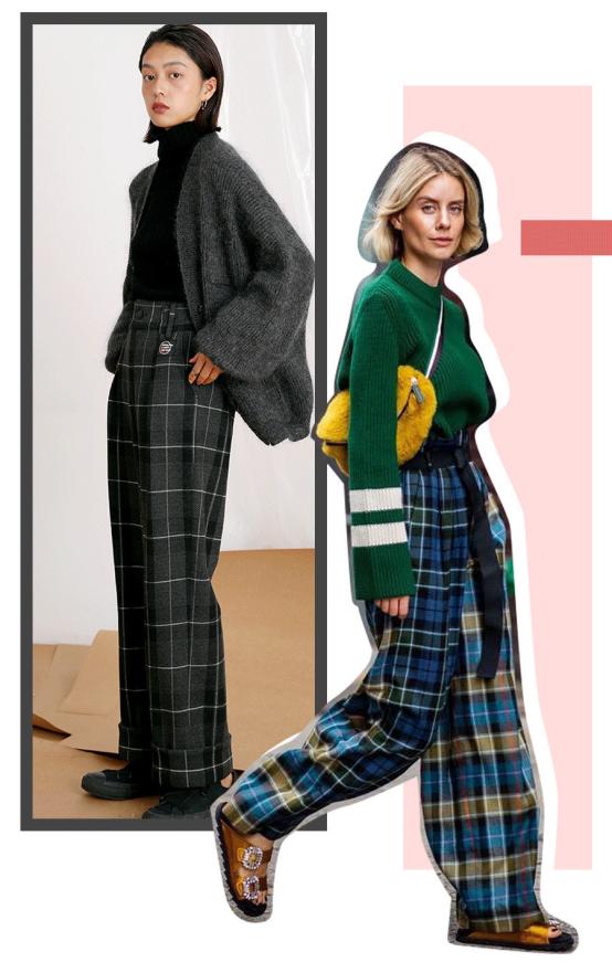 今年流行的简约风穿搭,简约时尚格子衣