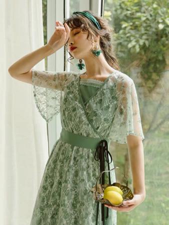 气质系带连衣裙,气质系带收腰连衣裙