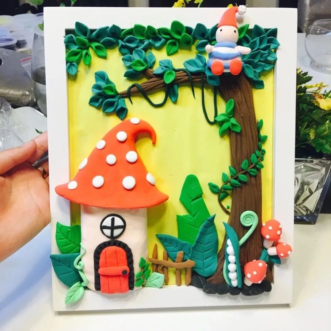 粘土手工100种简单人物在纸上制作,用超轻粘土做的手工又简单又漂亮