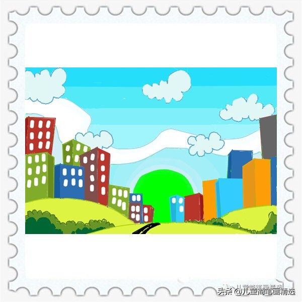 草坪简笔画简单又好看,儿童城市简笔画简单又漂亮