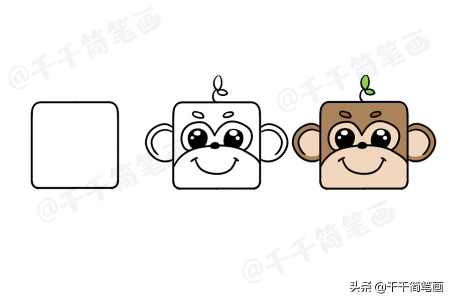 100个动物简笔画老虎,用圆形画各种小动物简笔画