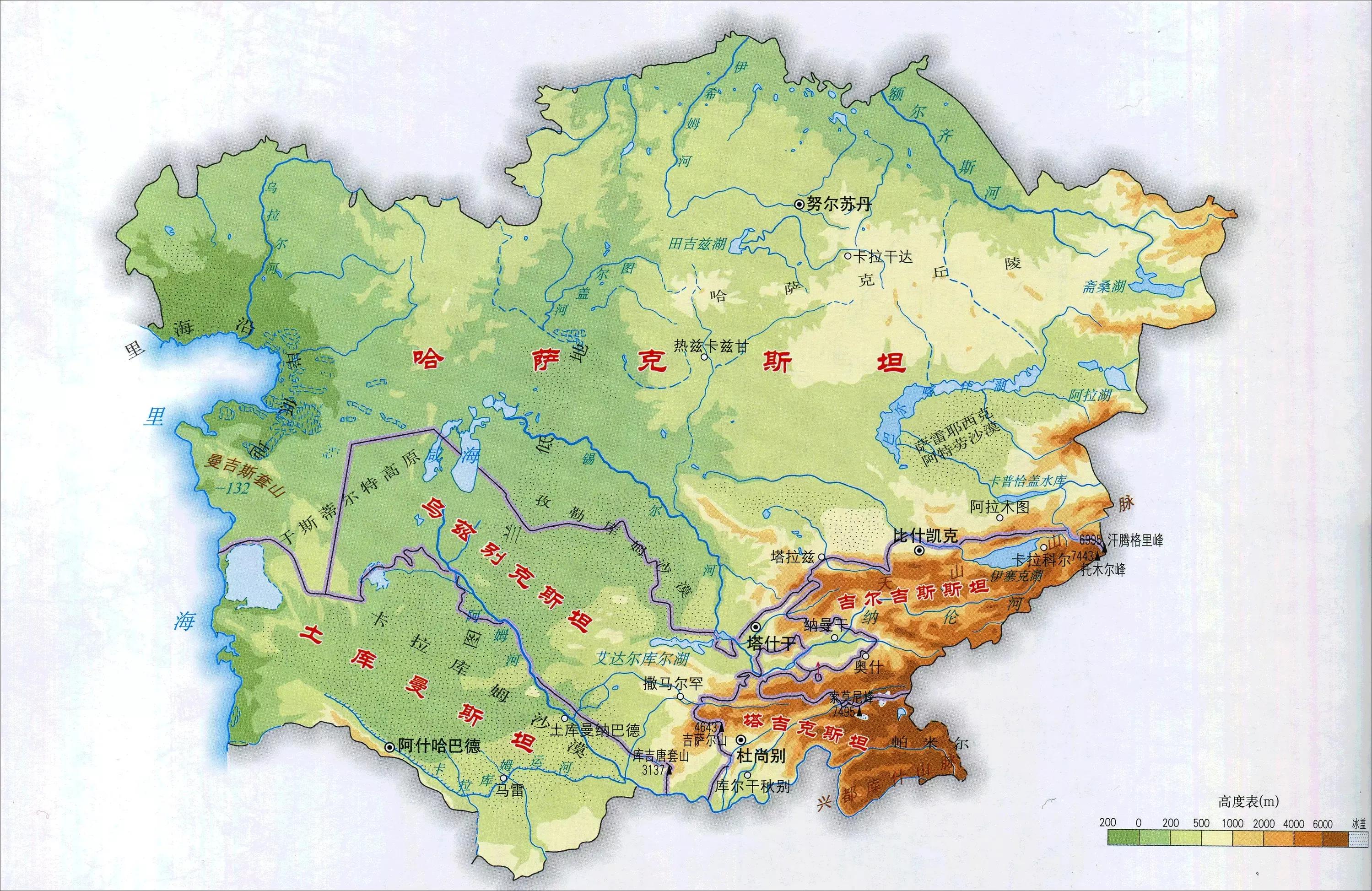 最新亚洲地图超清版大图,亚洲地形图高清版保存
