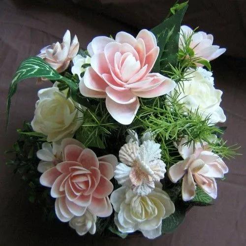 海边捡的贝壳可以做什么手工,贝壳创意手工种花