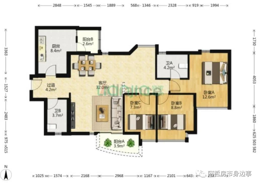 新旧交织的城市界面，富基广场