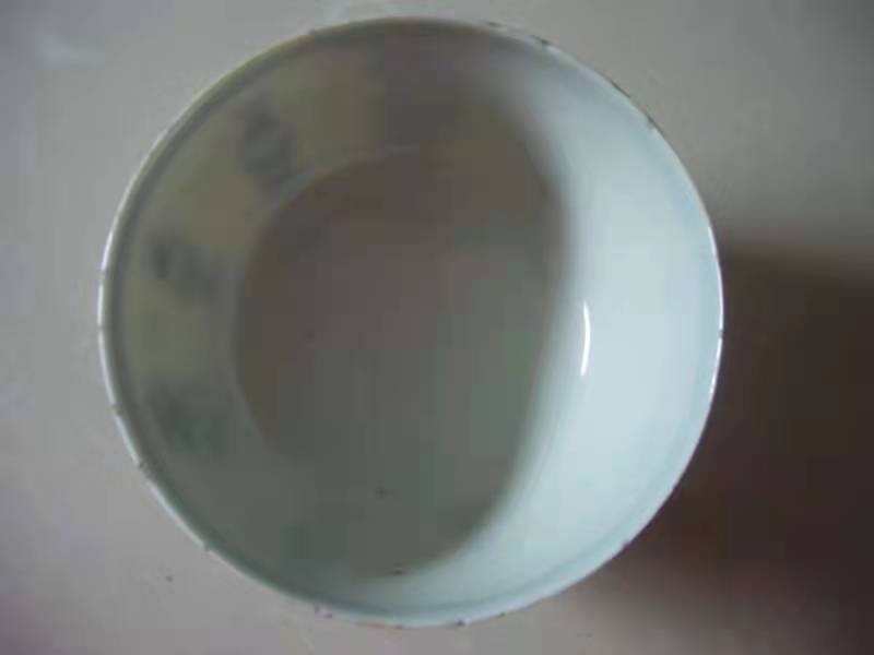 明代青花盘民窑瓷器,哥窑五彩瓷器底款