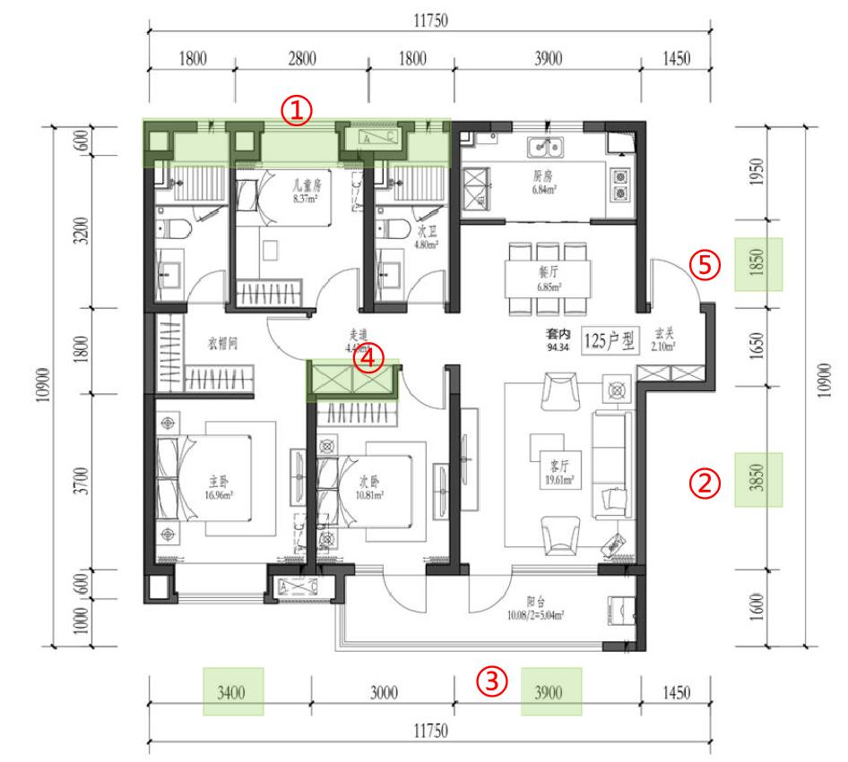 万科135户型和165户型对比,万科115和125的区别