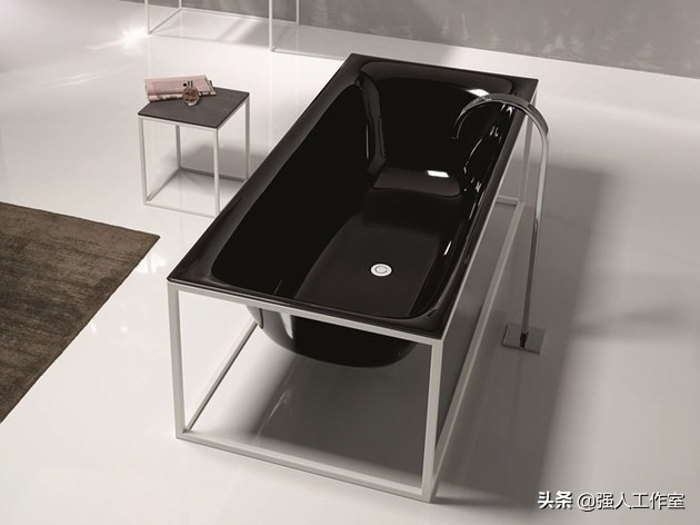 浴室干湿分离带嵌入式圆浴缸,钻石型淋浴浴缸