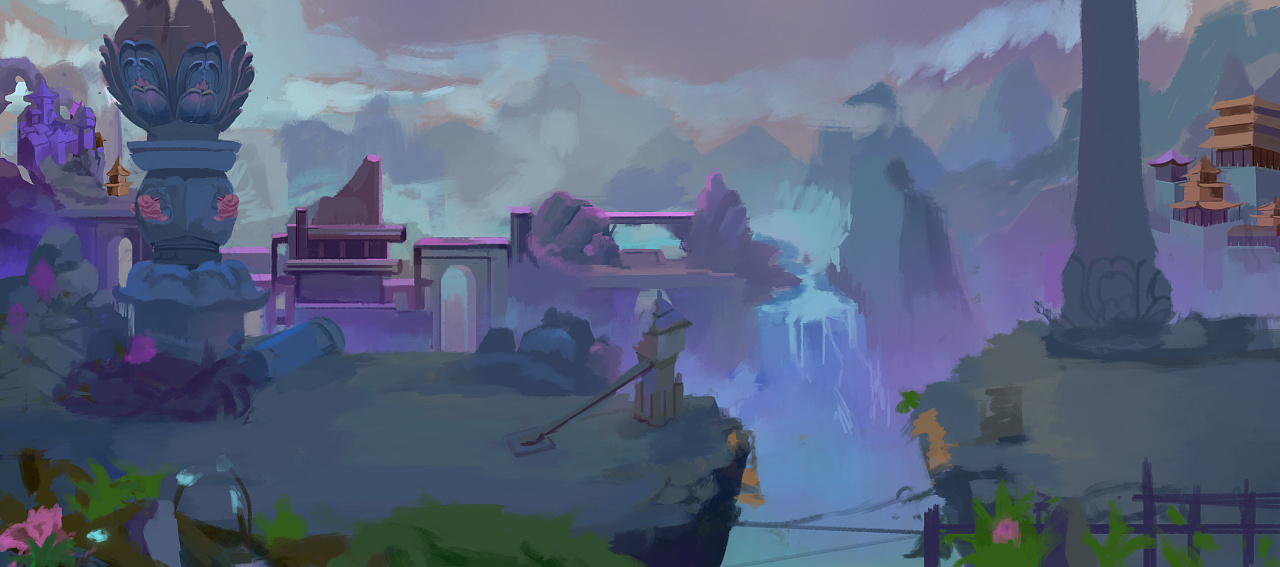 王者荣耀英雄原画横版,北极星神黛安娜横版原画