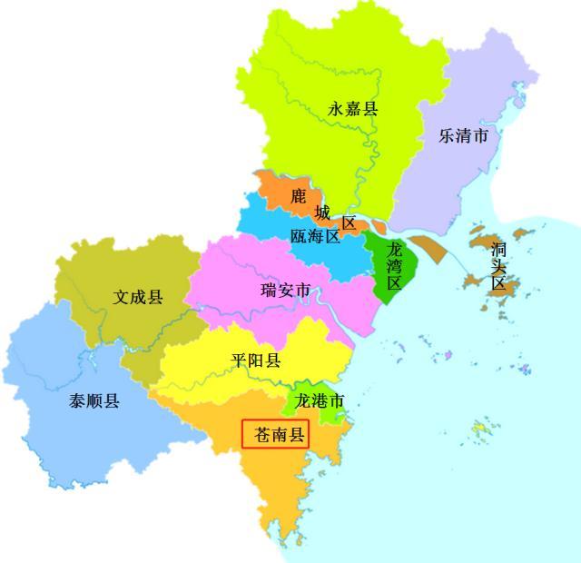 浙江省温州市苍南县行政区图,苍南全国百强县排第几