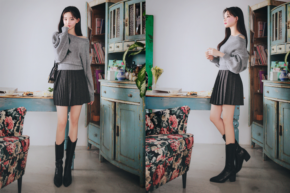 黑色韩版短羽绒服的最佳内搭毛衣,韩系短款羽绒服内打底衫