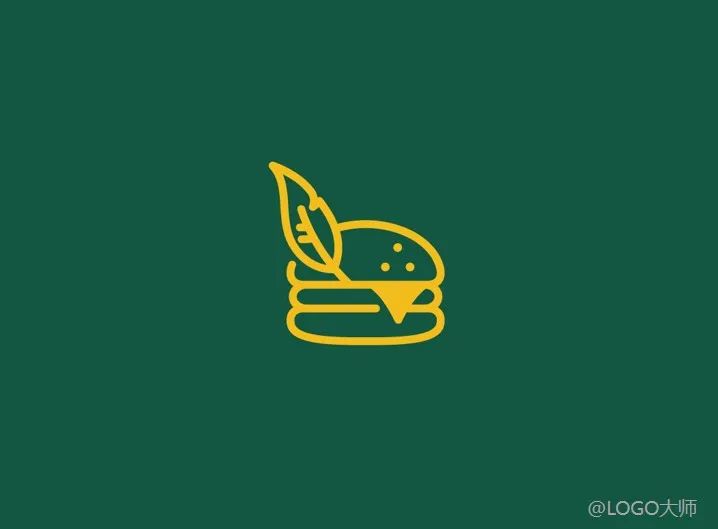 汉堡logo背景设计效果图,汉堡LOGO设计