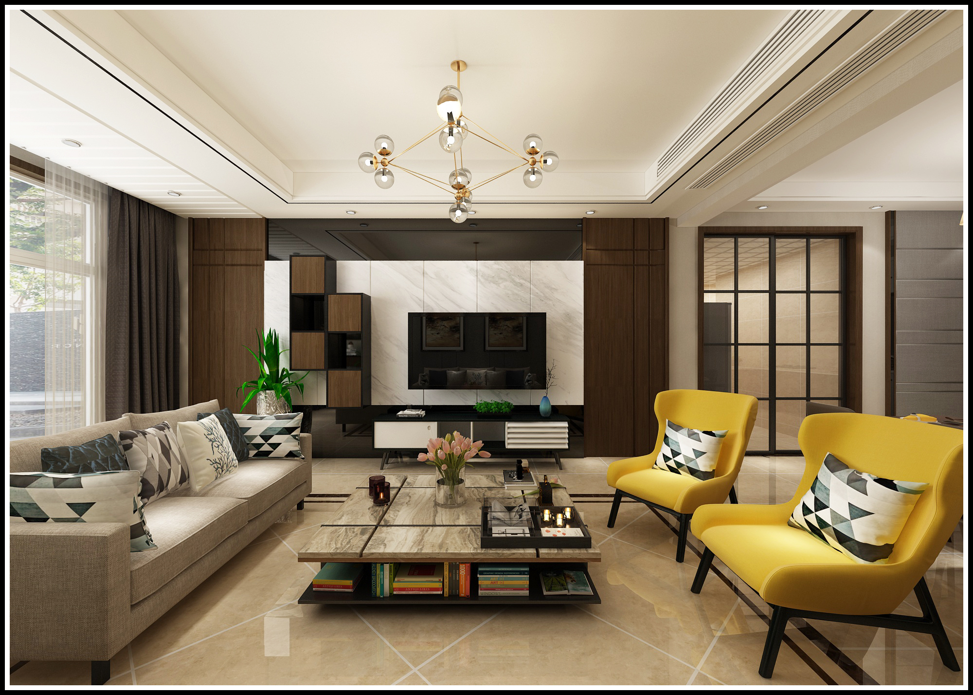 百合御都130平装修效果图,张店绿城140平米装修效果图