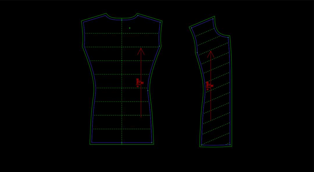 博克cad怎么画绗缝线,博克羽绒服绗线技巧