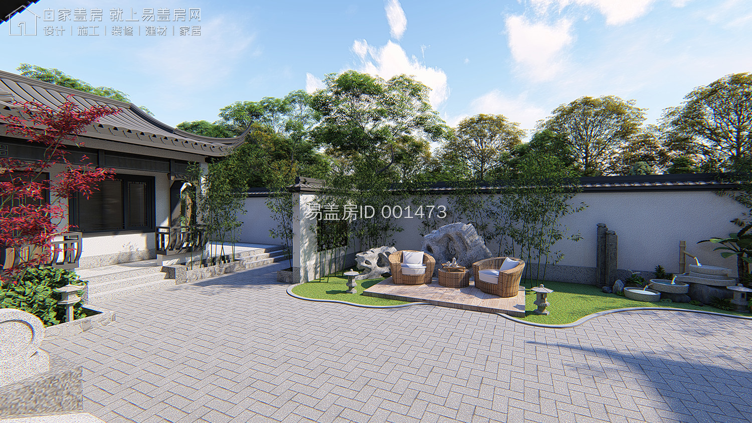 最牛中式四合院设计图及效果图,中式二层四合院永不过时