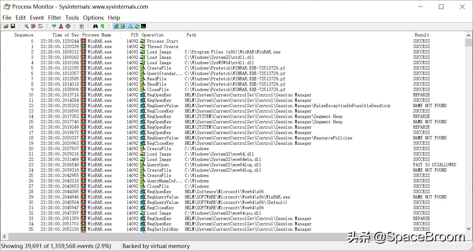 四十九,Procmon软件基本用法及文件进程、注册表查看