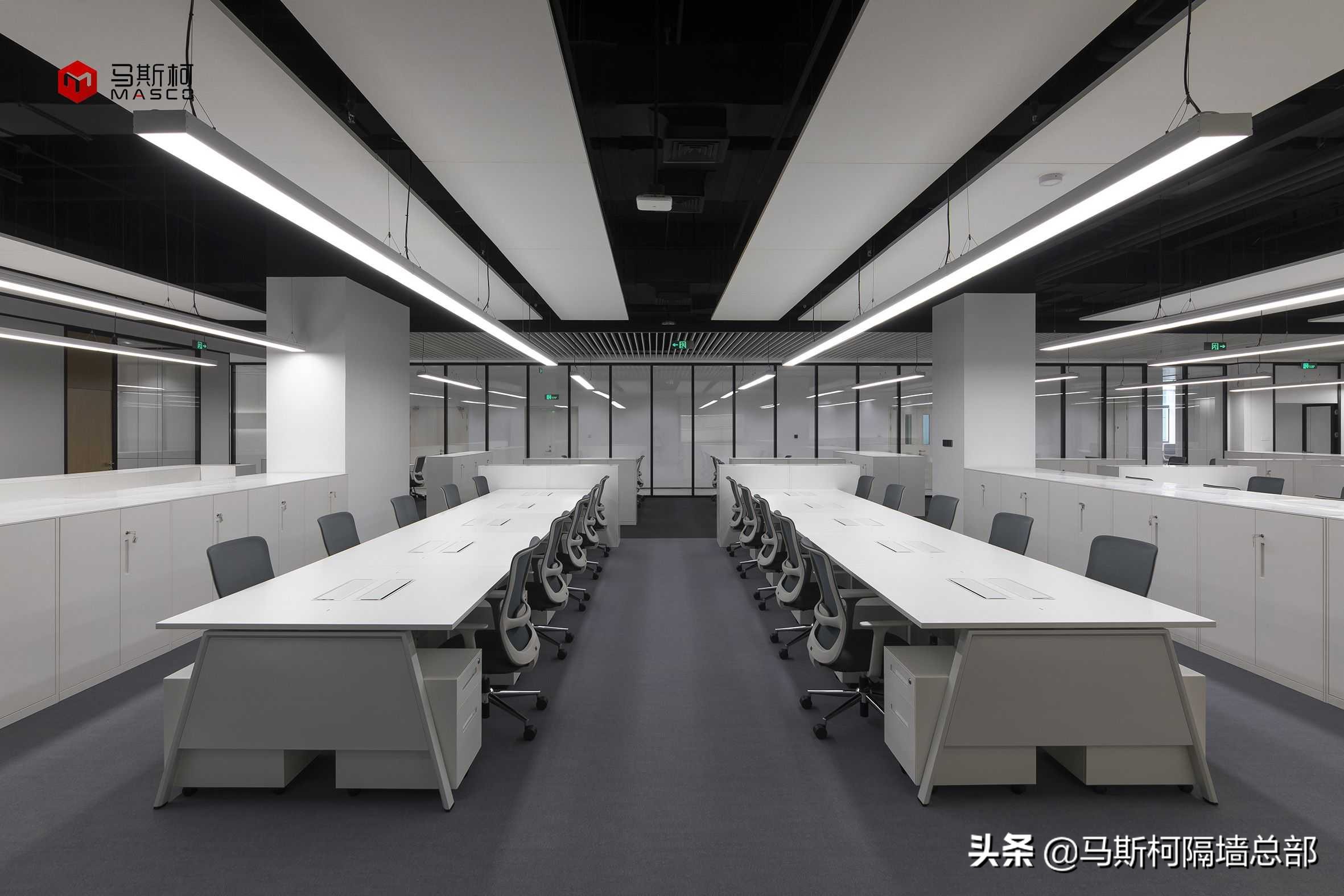 办公室防火玻璃隔断图片,办公室断桥铝防火大玻璃隔断