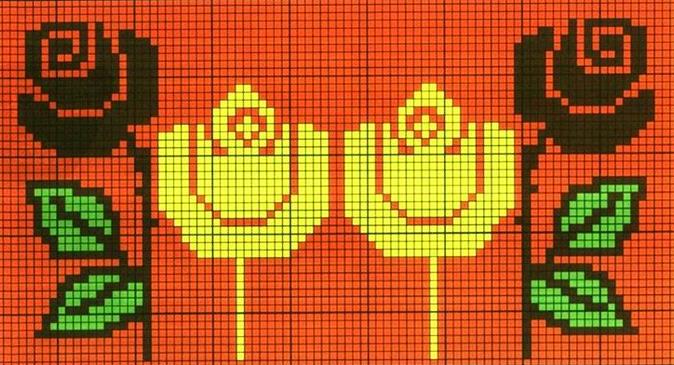 4-6岁儿童花毛衣图案大全,毛衣提花花卉图案图解