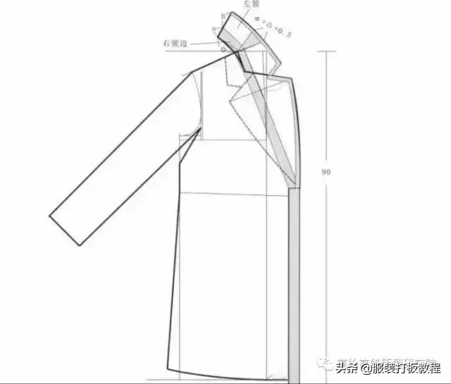 廓形大衣和茧型大衣裁剪图,呢子大衣长袖怎么裁剪好看
