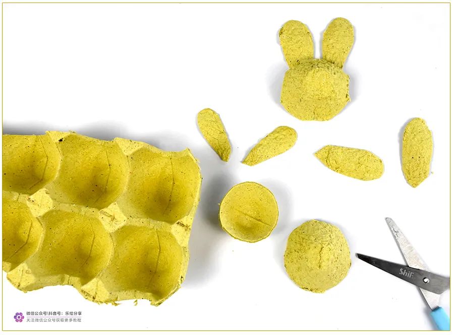 小学生变废为宝的手工画,儿童画创意画可爱的小兔子