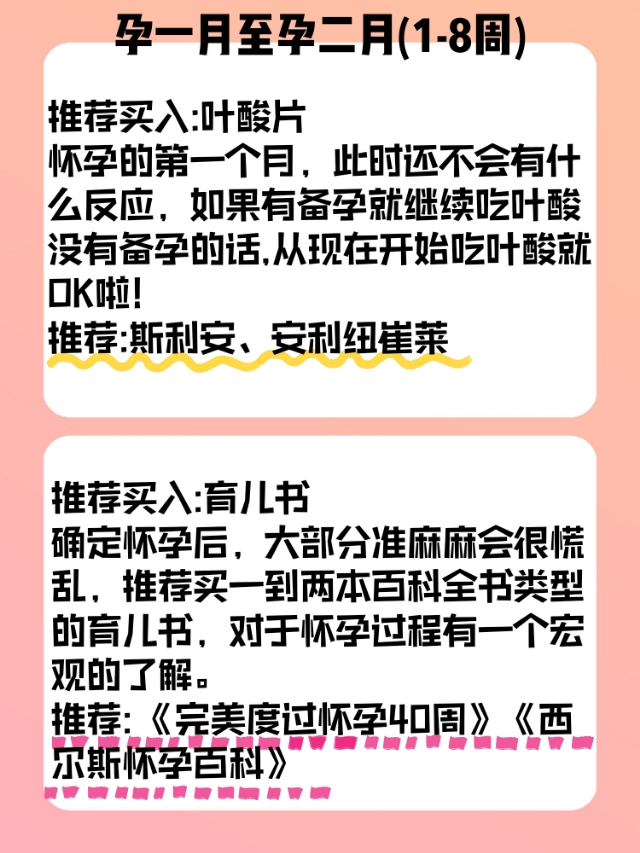 怀孕每个月要买的东西清单,怀孕几个月可以买什么东西