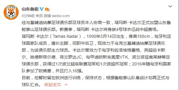 鲁能官宣第五外援卡达尔加盟!身披4号战袍,他是下一个吉尔?