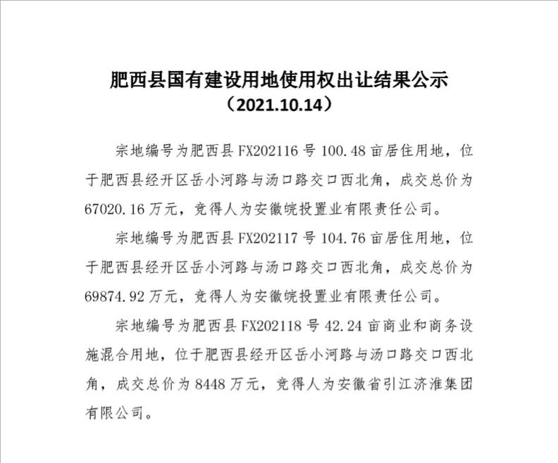 皖投置业肥西引江济淮地块,合肥皖投经开地块