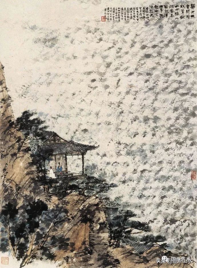 傅抱石山水全集,酣畅淋漓水彩画作品