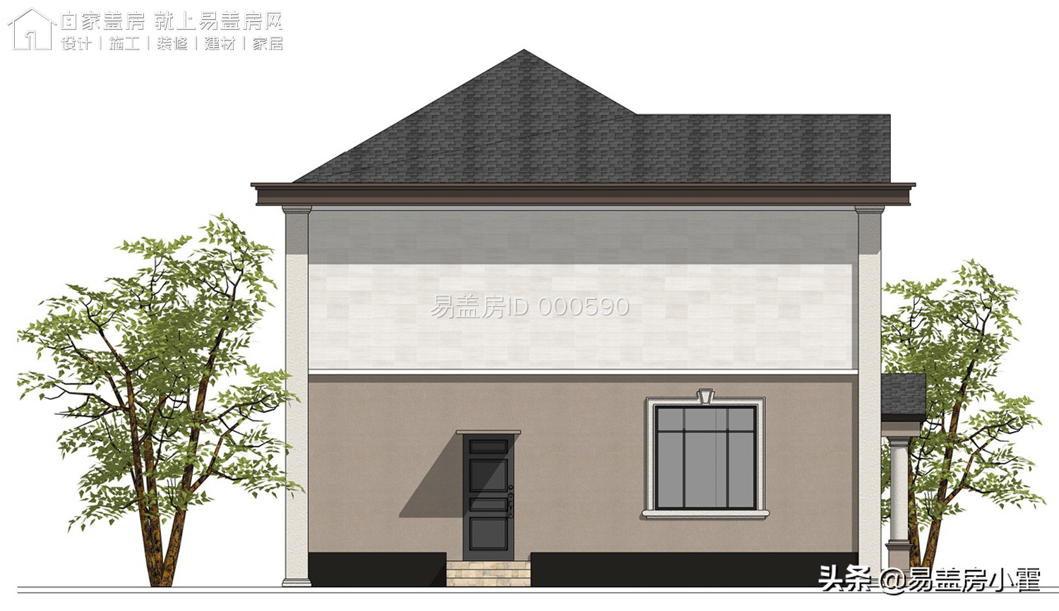农村自建房2层欧式别墅设计,面宽10米欧式风格二层小别墅