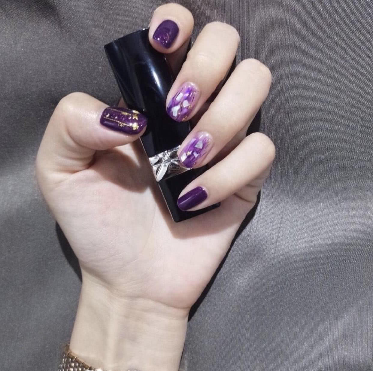 短款29号光疗晕染裸色贝壳美甲,贝壳美甲教程视频初学