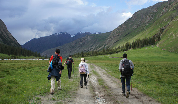 六月底的伊犁雪山,5月的伊犁草原