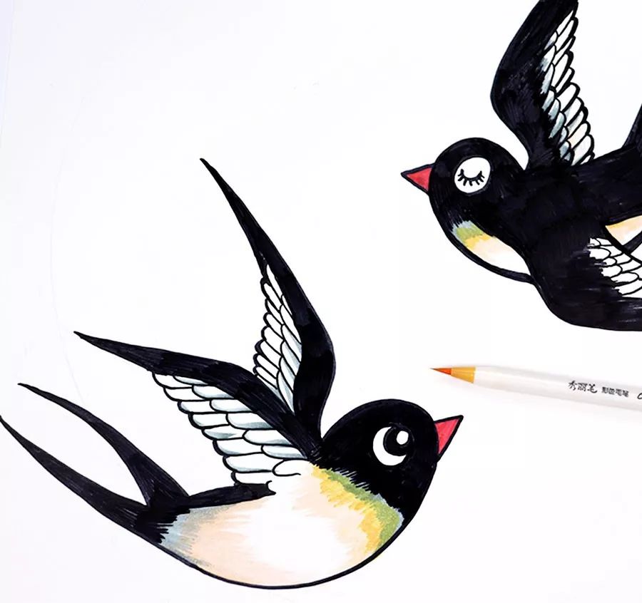 桃花开儿童画,桃花开燕归来的儿童画教案