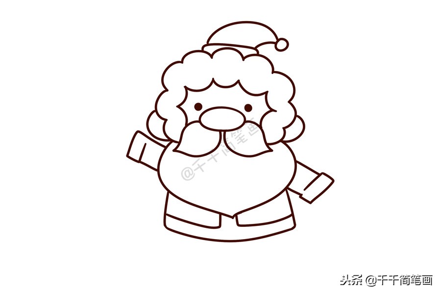 圣诞老人简笔画应该添什么,圣诞老人的礼物简笔画
