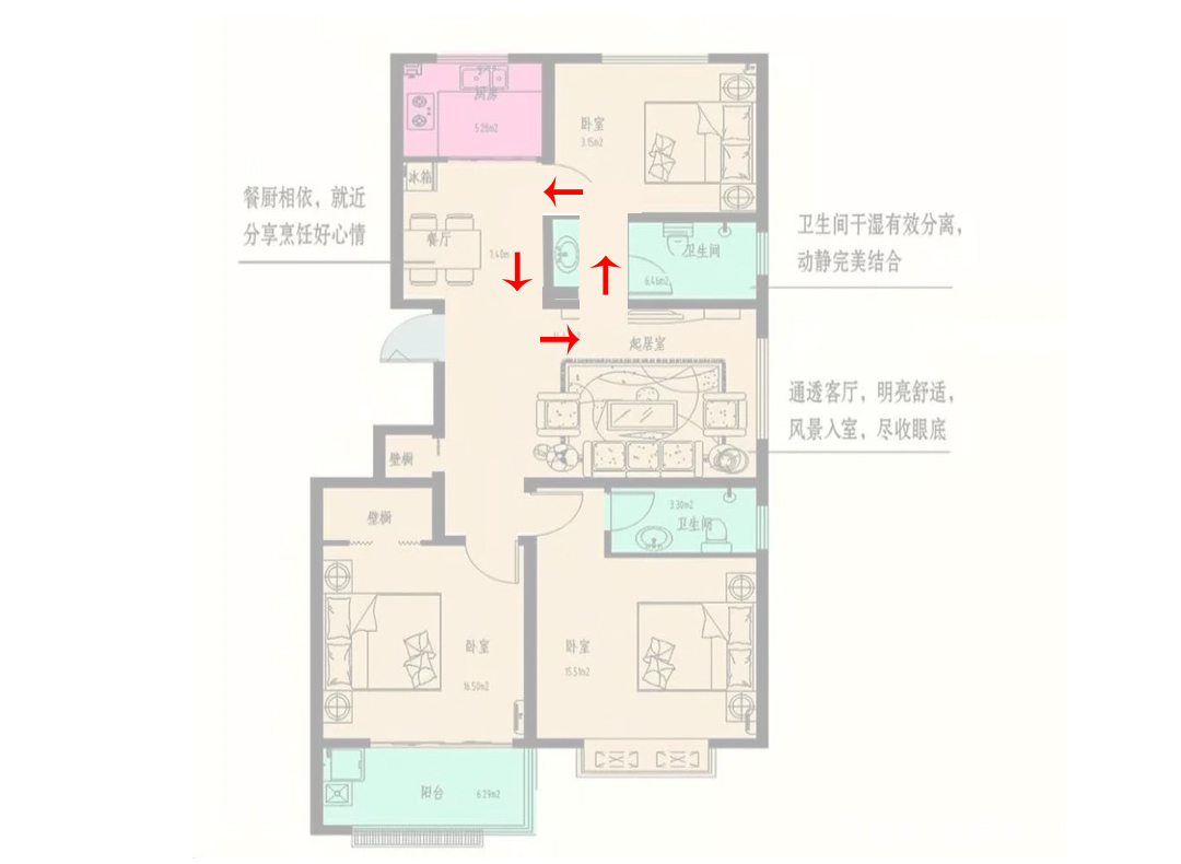 家居布局很重要，卫生间直冲餐厅的利害关系是什么？怎么解决？